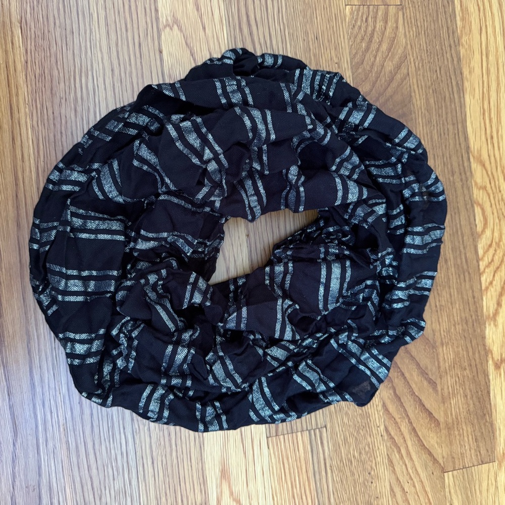 Black and Gold Plaid Infinity Scarf